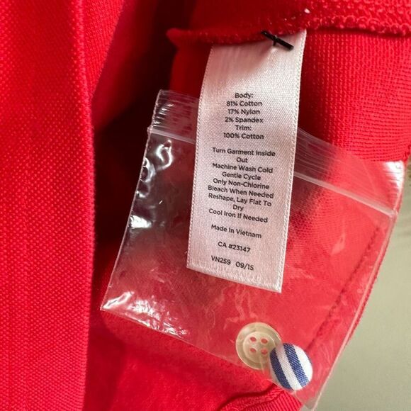 Talbots Red Pique Collared Dress Womens Large NWT Knee Length Preppy Pockets - Picture 10 of 10